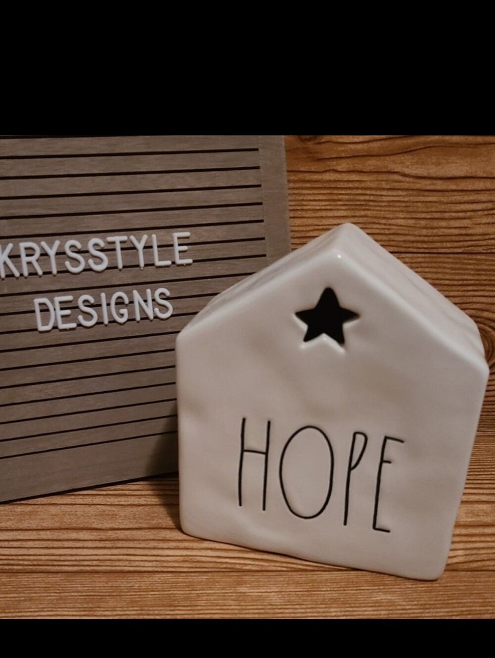 Rae Dunn HOPE Church with Star Cutout Display